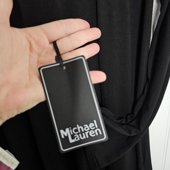 Michael Lauren Womens Black Kyle Core V-Neck Dress Size XS Soft Jersey Knit Mini - Picture 8 of 11